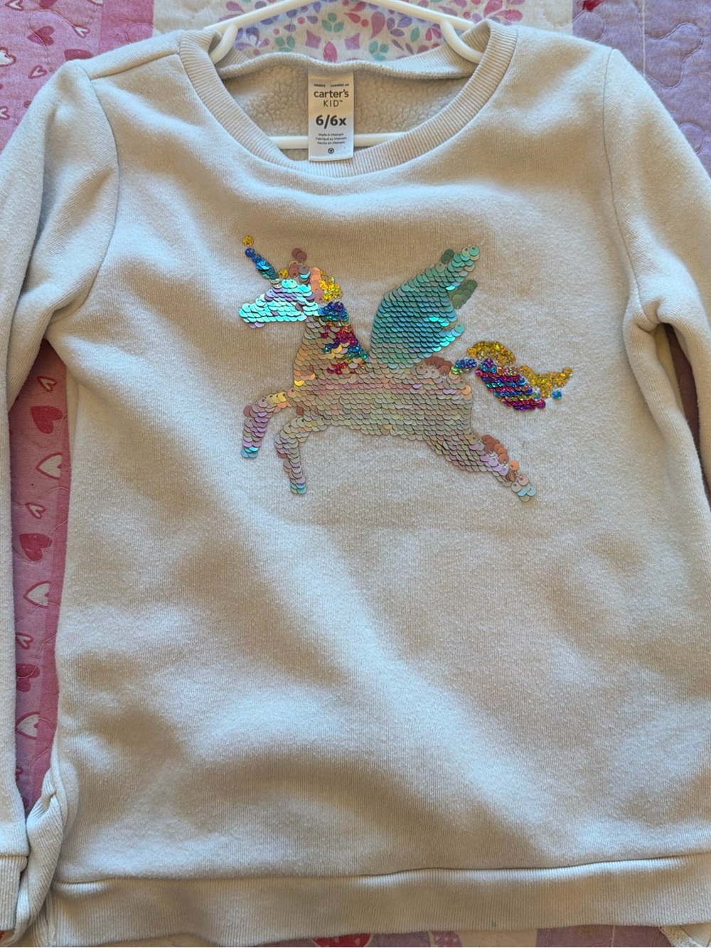 Carter's White Girls Sequin Pegasus Sweatshirt